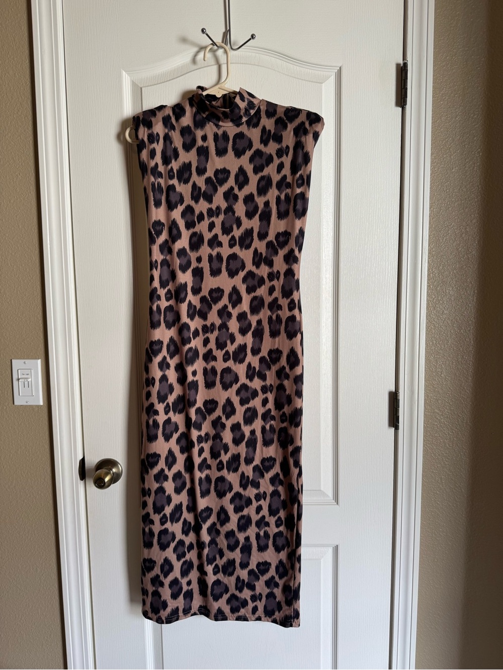 SHEIN Brown and Black Leopard Print Maxi Dress